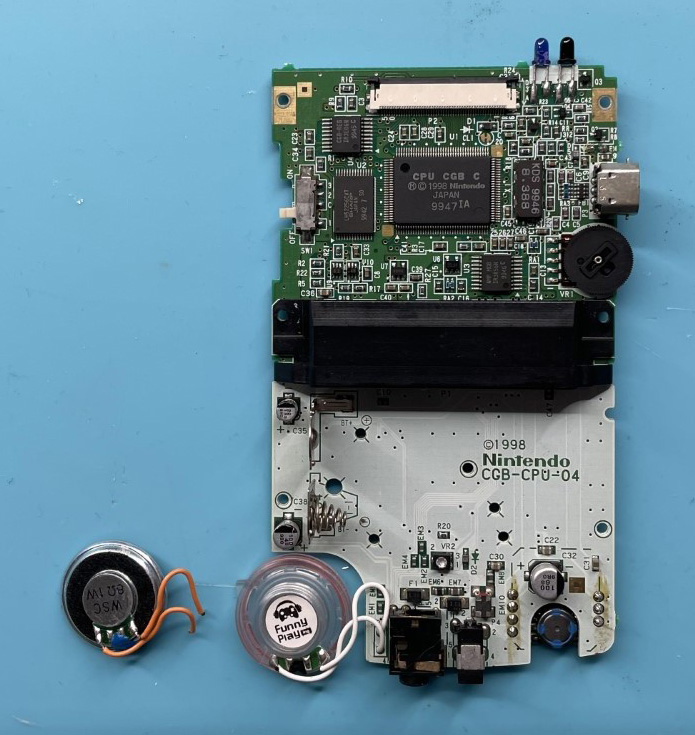 Replacement speaker soldered in