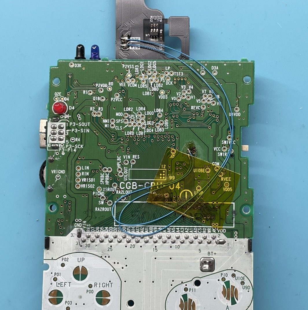 Start and select buttons wired in to the ribbon cable